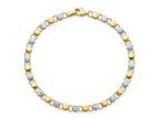 FJC Finejewelers 14 kt Yellow Gold and White Rhodium Bright Cut Fancy 7.5in Bracelet 7.5 Inches