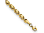 FJC Finejewelers 14 kt Yellow Gold Fancy Brushed and Polished Stampato 7.5in Bracelet 7.5 Inches