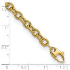 FJC Finejewelers 14 kt Yellow Gold Fancy Polished and Textured Cable Link 7.5in Bracelet 7.5 Inches