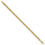 FJC Finejewelers 14 kt Yellow Gold Fancy Polished and Textured Cable Link 7.5in Bracelet 7.5 Inches