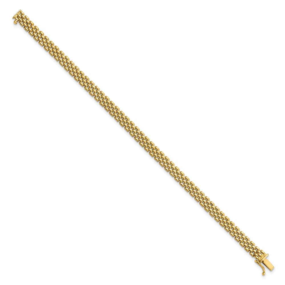 FJC Finejewelers 14 kt Yellow Gold 6mm Panther Link Bracelet 7.5 Inches