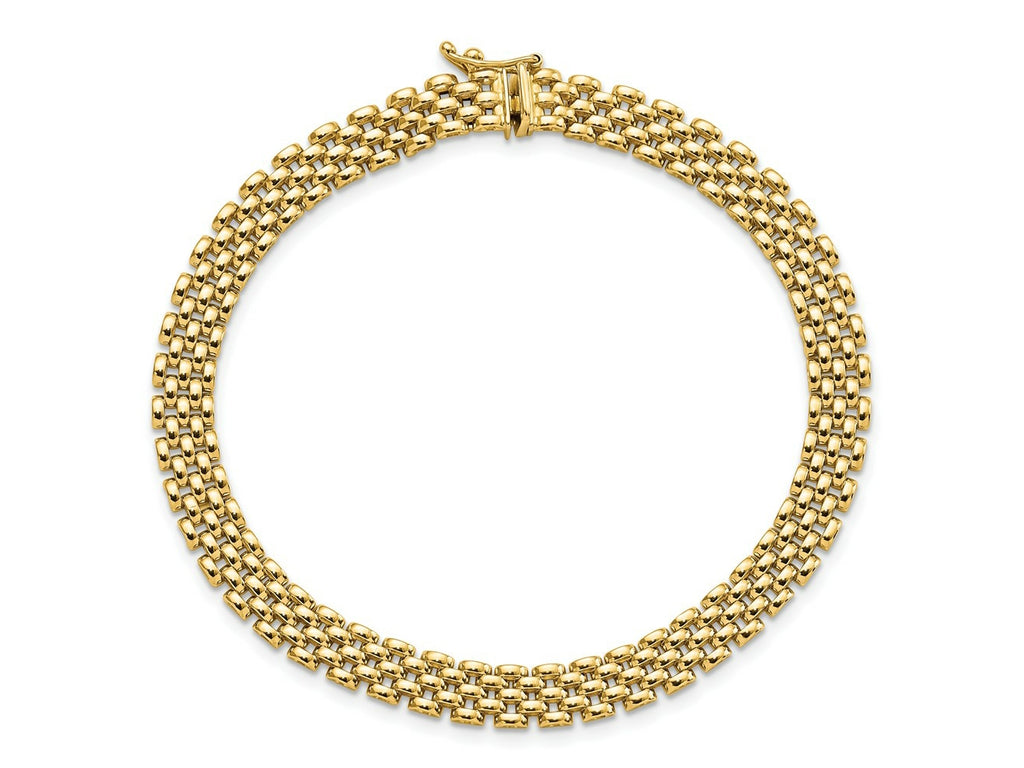 FJC Finejewelers 14 kt Yellow Gold 6mm Panther Link Bracelet 7.5 Inches