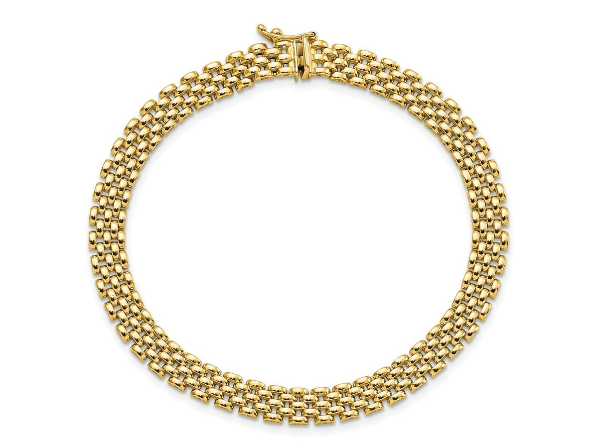 FJC Finejewelers 14 kt Yellow Gold 6mm Panther Link Bracelet 7.5 Inches