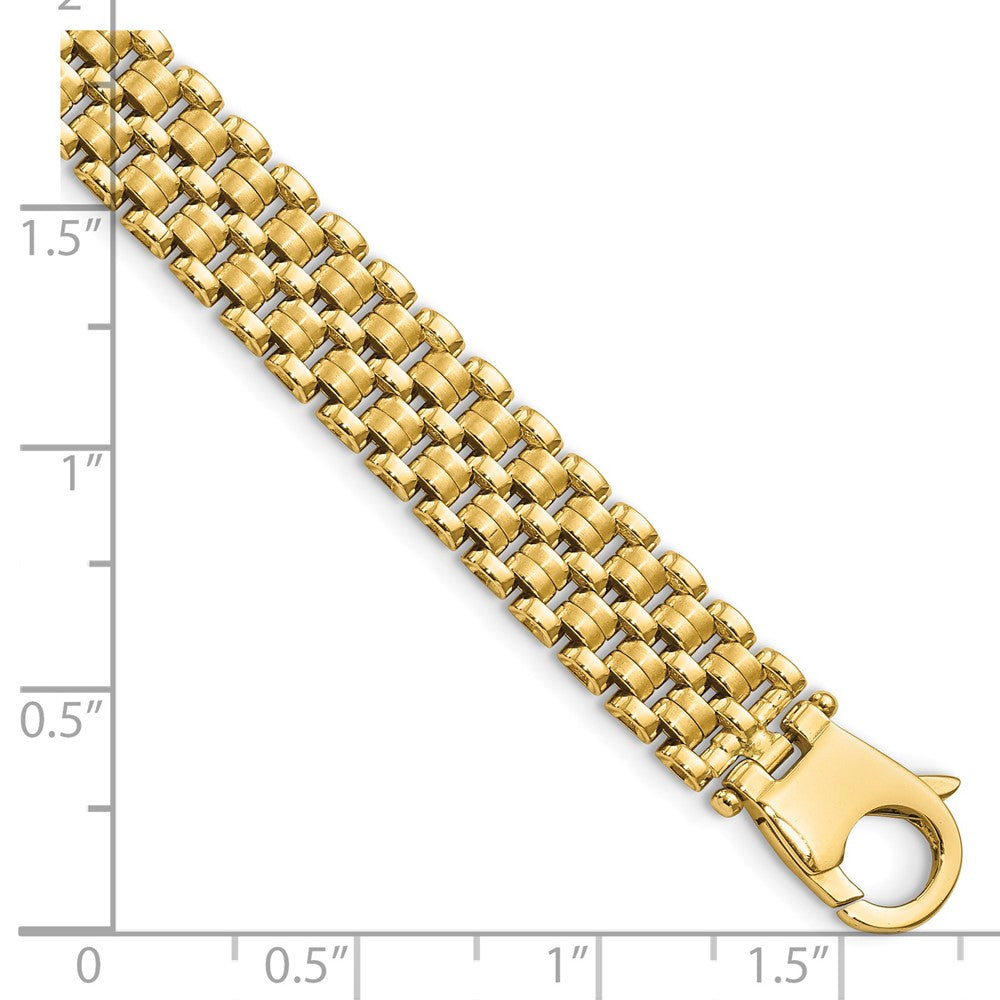 FJC Finejewelers 14 kt Yellow Gold Fancy Brushed and Basket Weave Pattern 7.5in Bracelet 7.5 Inches