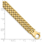 FJC Finejewelers 14 kt Yellow Gold Fancy Brushed and Basket Weave Pattern 7.5in Bracelet 7.5 Inches