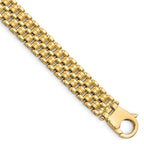 FJC Finejewelers 14 kt Yellow Gold Fancy Brushed and Basket Weave Pattern 7.5in Bracelet 7.5 Inches