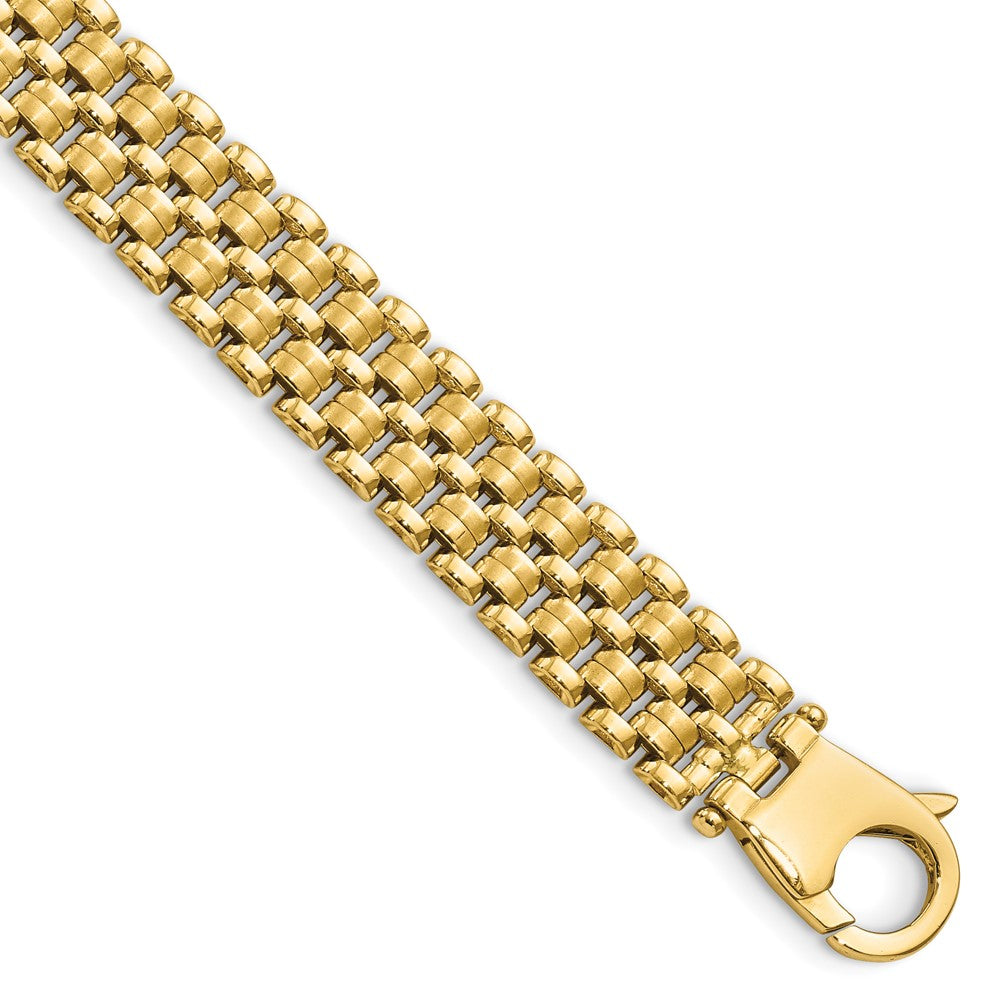 FJC Finejewelers 14 kt Yellow Gold Fancy Brushed and Basket Weave Pattern 7.5in Bracelet 7.5 Inches