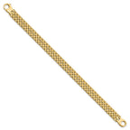 FJC Finejewelers 14 kt Yellow Gold Fancy Brushed and Basket Weave Pattern 7.5in Bracelet 7.5 Inches