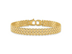 FJC Finejewelers 14 kt Yellow Gold Fancy Brushed and Basket Weave Pattern 7.5in Bracelet 7.5 Inches