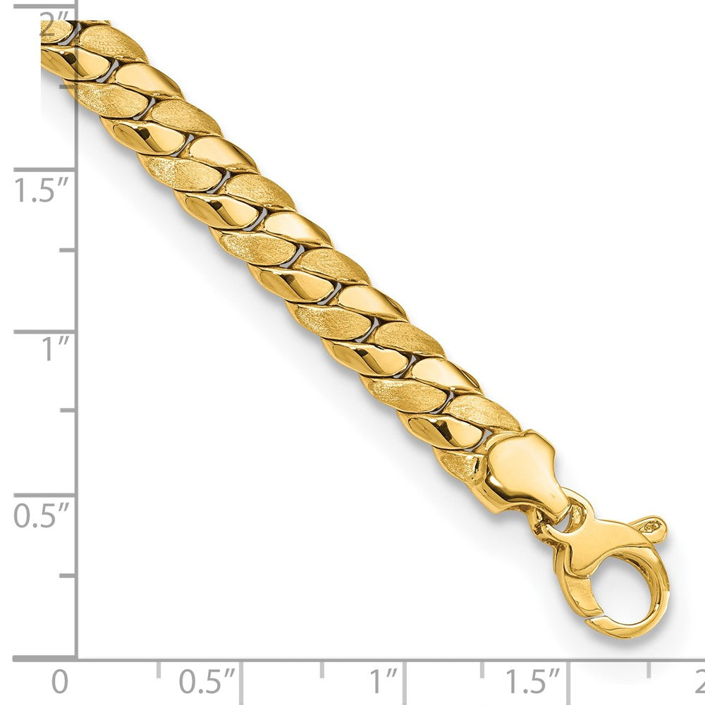 FJC Finejewelers 14 kt Yellow Gold Satin and Polished 6.5mm Fancy Link Bracelet 7.75 Inches