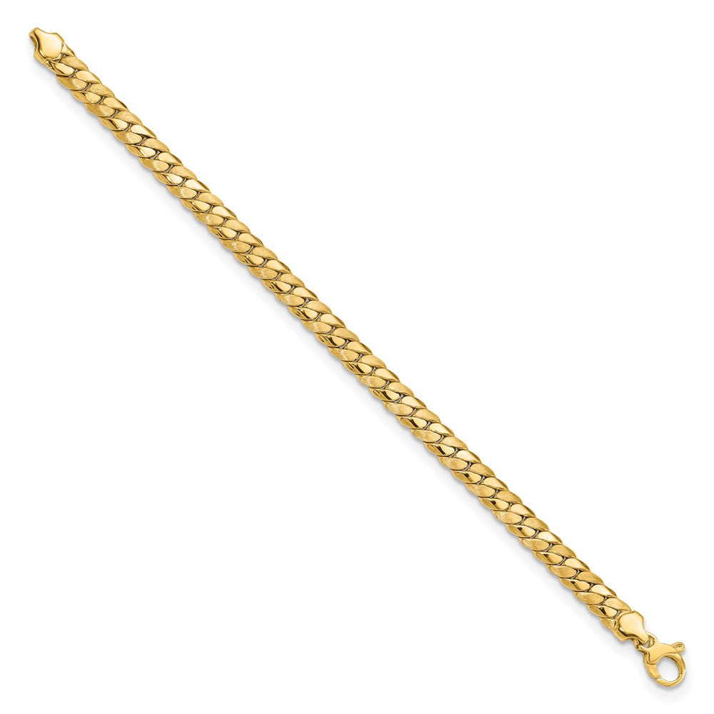 FJC Finejewelers 14 kt Yellow Gold Satin and Polished 6.5mm Fancy Link Bracelet 7.75 Inches