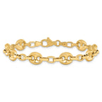 FJC Finejewelers 14 kt Yellow Gold Polished Fancy Link 7.75in Bracelet 7.75 Inches