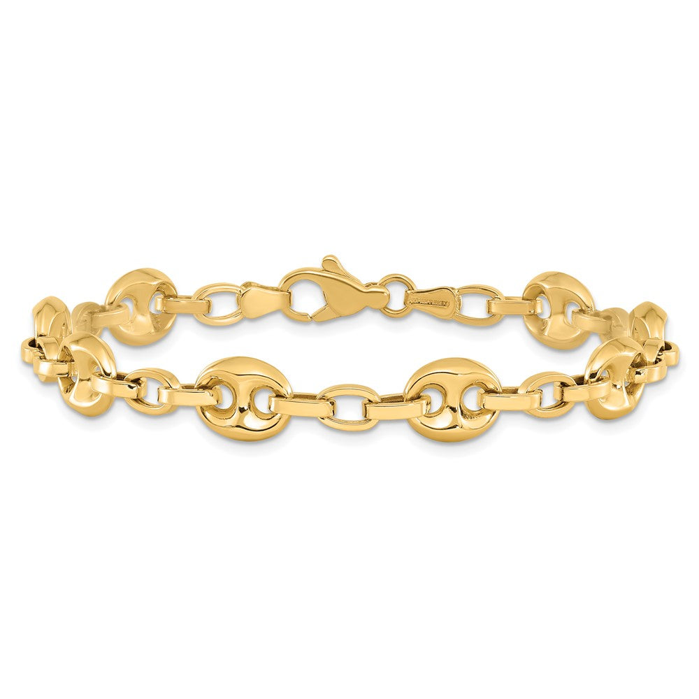FJC Finejewelers 14 kt Yellow Gold Polished Fancy Link 7.75in Bracelet 7.75 Inches