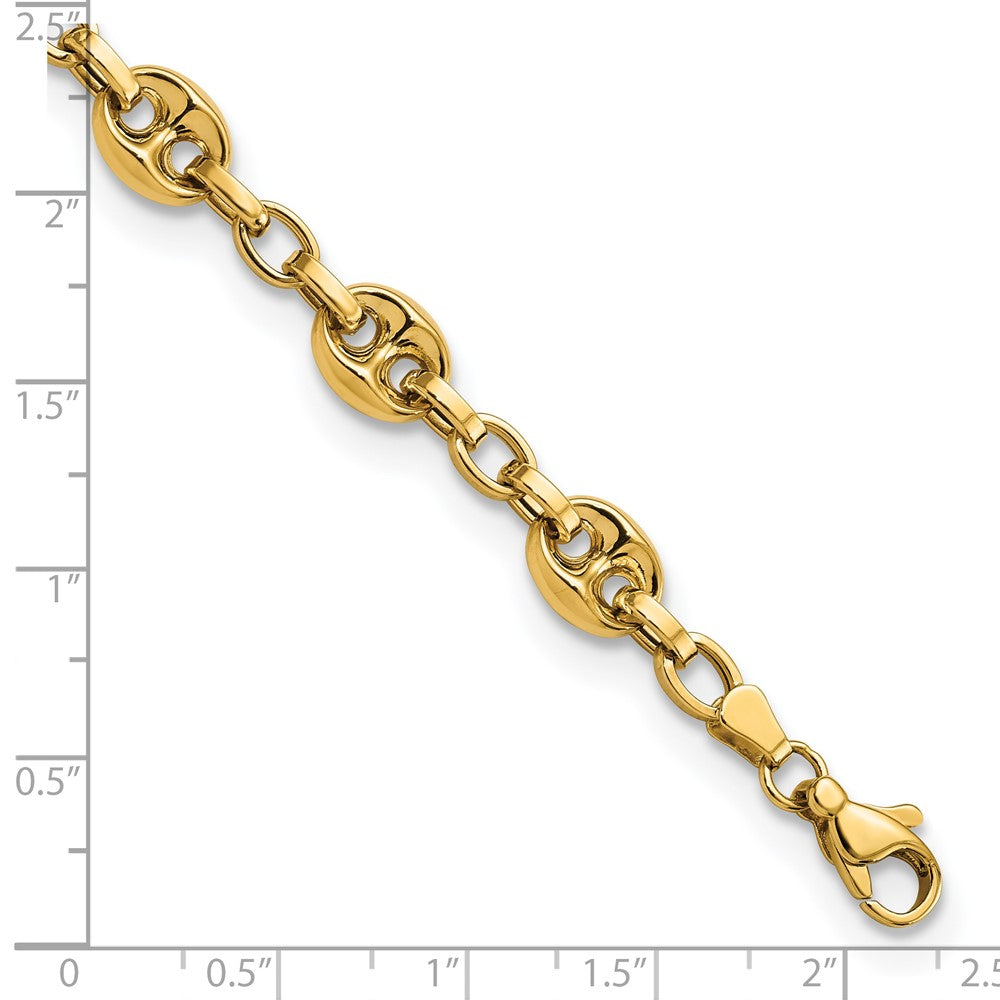 FJC Finejewelers 14 kt Yellow Gold Polished Fancy Link 7.75in Bracelet 7.75 Inches