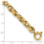 FJC Finejewelers 14 kt Yellow Gold Polished and Textured Link 7.5in Bracelet 7.5 Inches x 7.31 mm