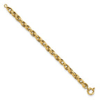 FJC Finejewelers 14 kt Yellow Gold Polished and Textured Link 7.5in Bracelet 7.5 Inches x 7.31 mm