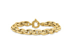 FJC Finejewelers 14 kt Yellow Gold Polished and Textured Link 7.5in Bracelet 7.5 Inches x 7.31 mm
