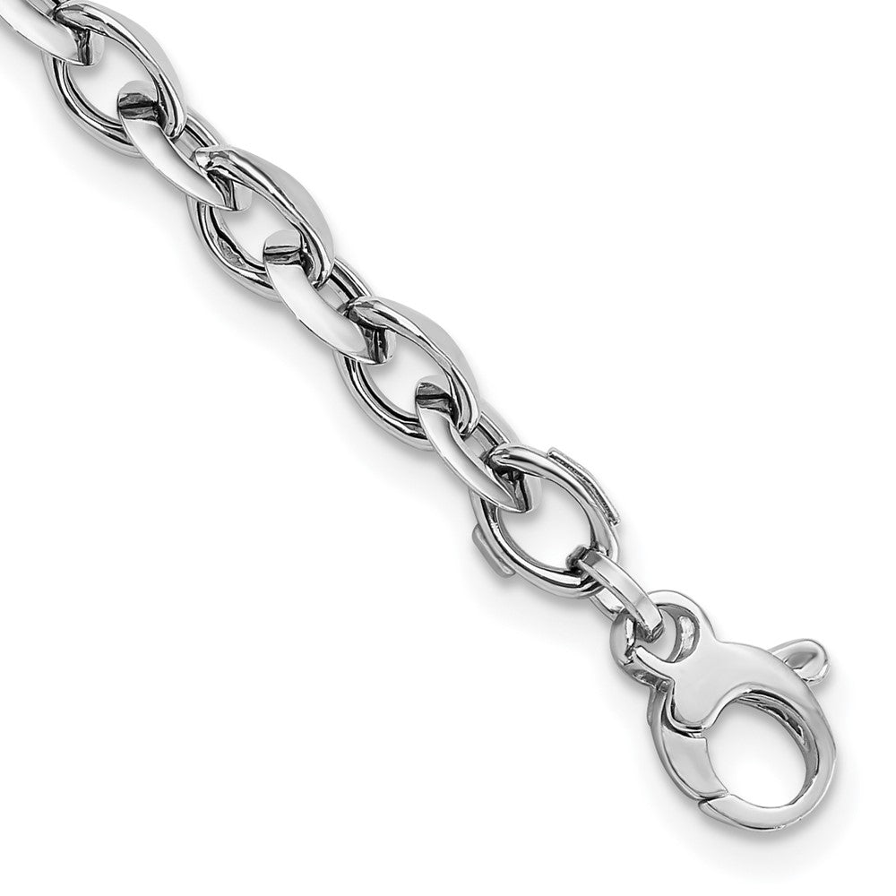 FJC Finejewelers 14 kt White Gold White Polished Fancy Link Bracelet 7.75 Inches x 7 mm