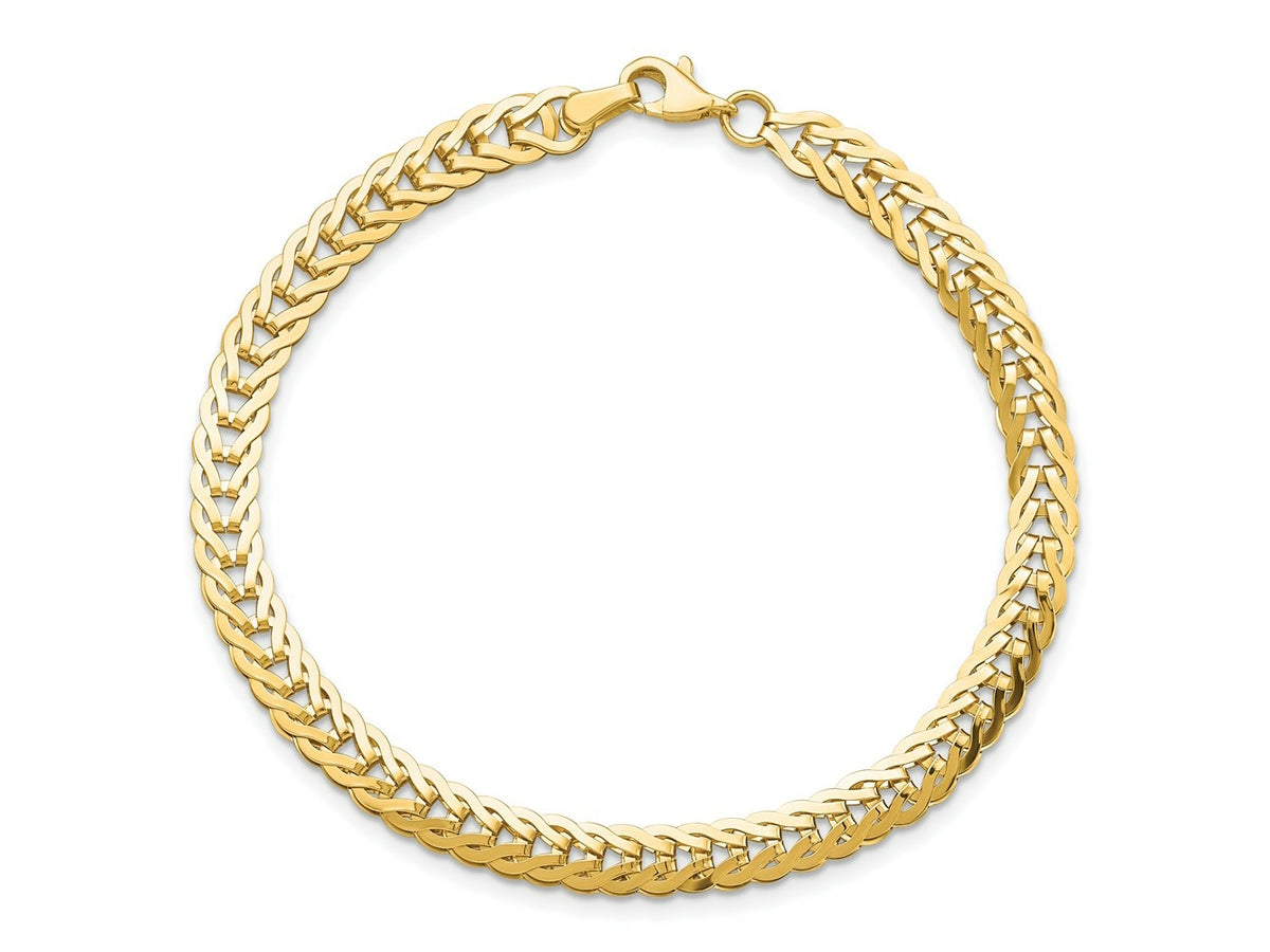 FJC Finejewelers 14 kt Yellow Gold Polished Fancy Link 7.5in Bracelet 7.5 Inches x 5.3 mm