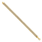 FJC Finejewelers 14 kt Yellow Gold and White Rhodium Polished Fancy Link Bracelet 8 Inches x 7.4 mm