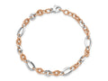 FJC Finejewelers 14 kt Two Tone Gold White and Rose Fancy Link Bracelet 8 Inches x 6.8 mm