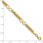 FJC Finejewelers 14 kt Yellow Gold Bracelets with Station Infinity and Fancy Link 7.5in Bracelet 7.5 Inches x 5.6 mm