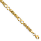 FJC Finejewelers 14 kt Yellow Gold Bracelets with Station Infinity and Fancy Link 7.5in Bracelet 7.5 Inches x 5.6 mm