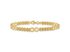 FJC Finejewelers 14 kt Yellow Gold Bracelets with Station Infinity and Fancy Link 7.5in Bracelet 7.5 Inches x 5.6 mm