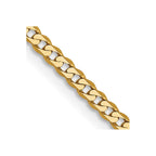 FJC Finejewelers 14 kt Yellow Gold Flat Beveled Curb Chain 30 Inches x 2.2 mm