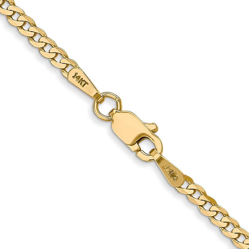 FJC Finejewelers 14 kt Yellow Gold Flat Beveled Curb Chain 30 Inches x 2.2 mm