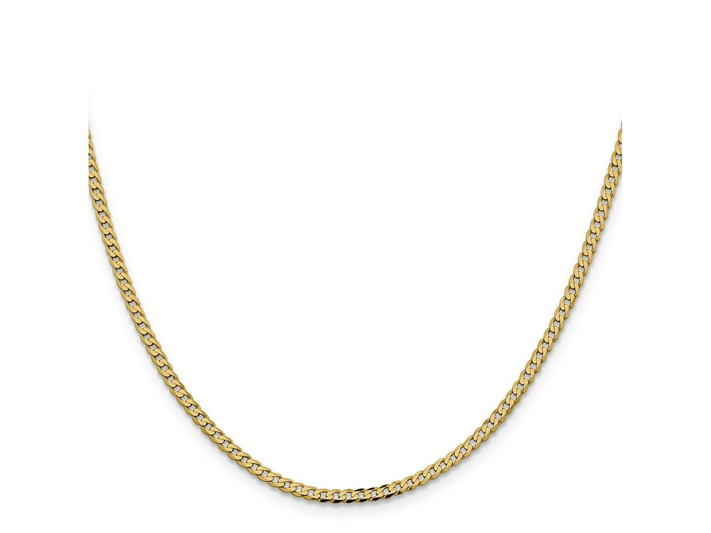 FJC Finejewelers 14 kt Yellow Gold Flat Beveled Curb Chain 30 Inches x 2.3 mm