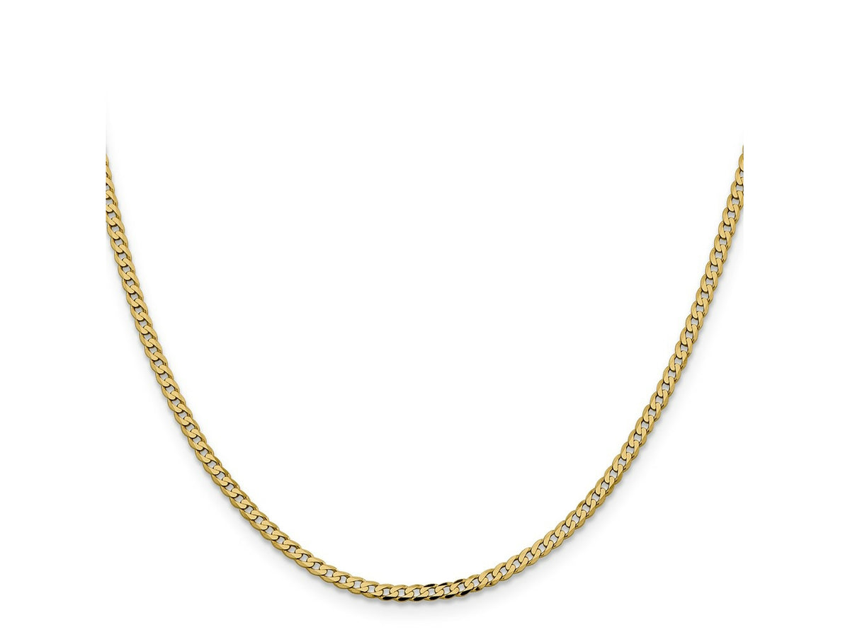 FJC Finejewelers 14 kt Yellow Gold Flat Beveled Curb Chain 30 Inches x 2.3 mm