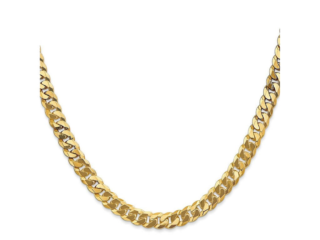 FJC Finejewelers 14 kt Yellow Gold Flat Beveled Curb Chain 8.5 Inches x 6.25 mm