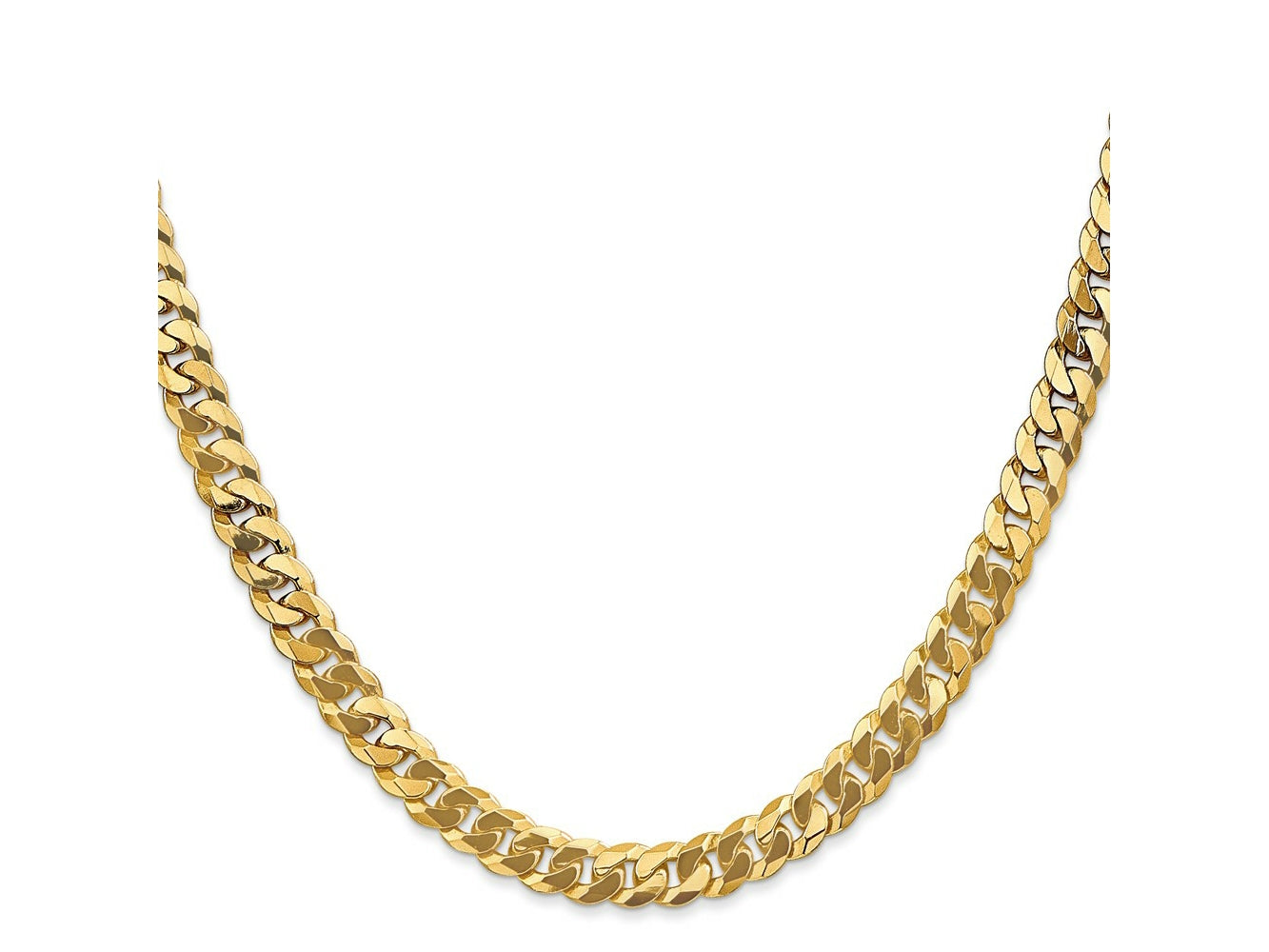FJC Finejewelers 14 kt Yellow Gold Flat Beveled Curb Chain 8.5 Inches x 6.25 mm