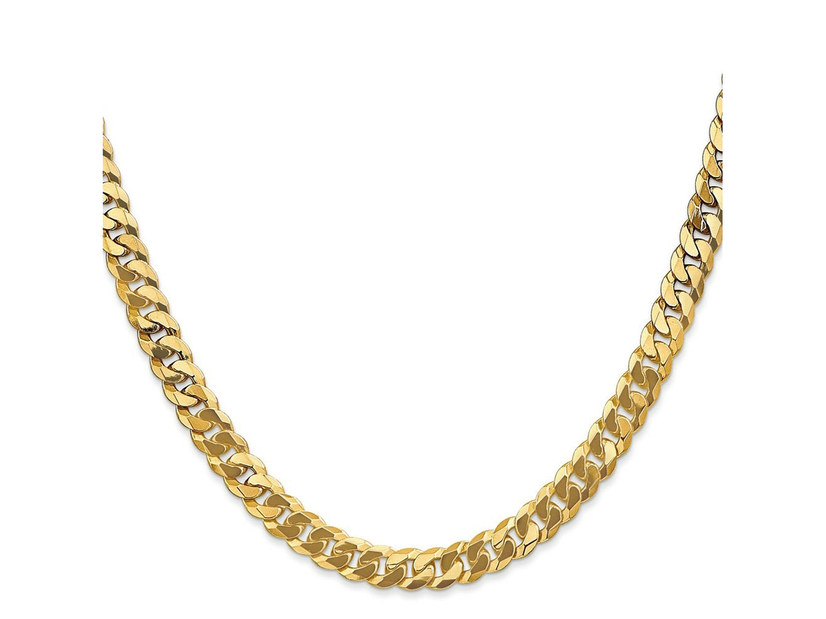 FJC Finejewelers 14 kt Yellow Gold Flat Beveled Curb Chain 8.5 Inches x 6.25 mm