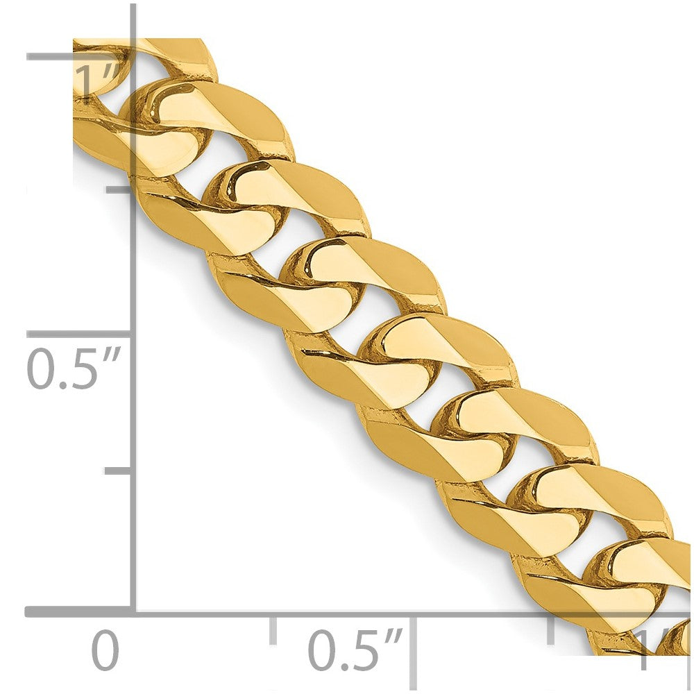 FJC Finejewelers 14 kt Yellow Gold Flat Beveled Curb Chain 8.5 Inches x 7.25 mm