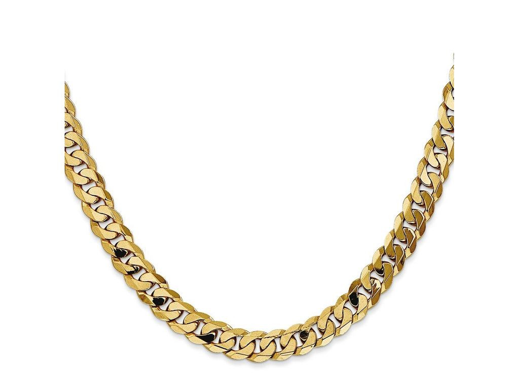 FJC Finejewelers 14 kt Yellow Gold Flat Beveled Curb Chain 8.5 Inches x 7.25 mm