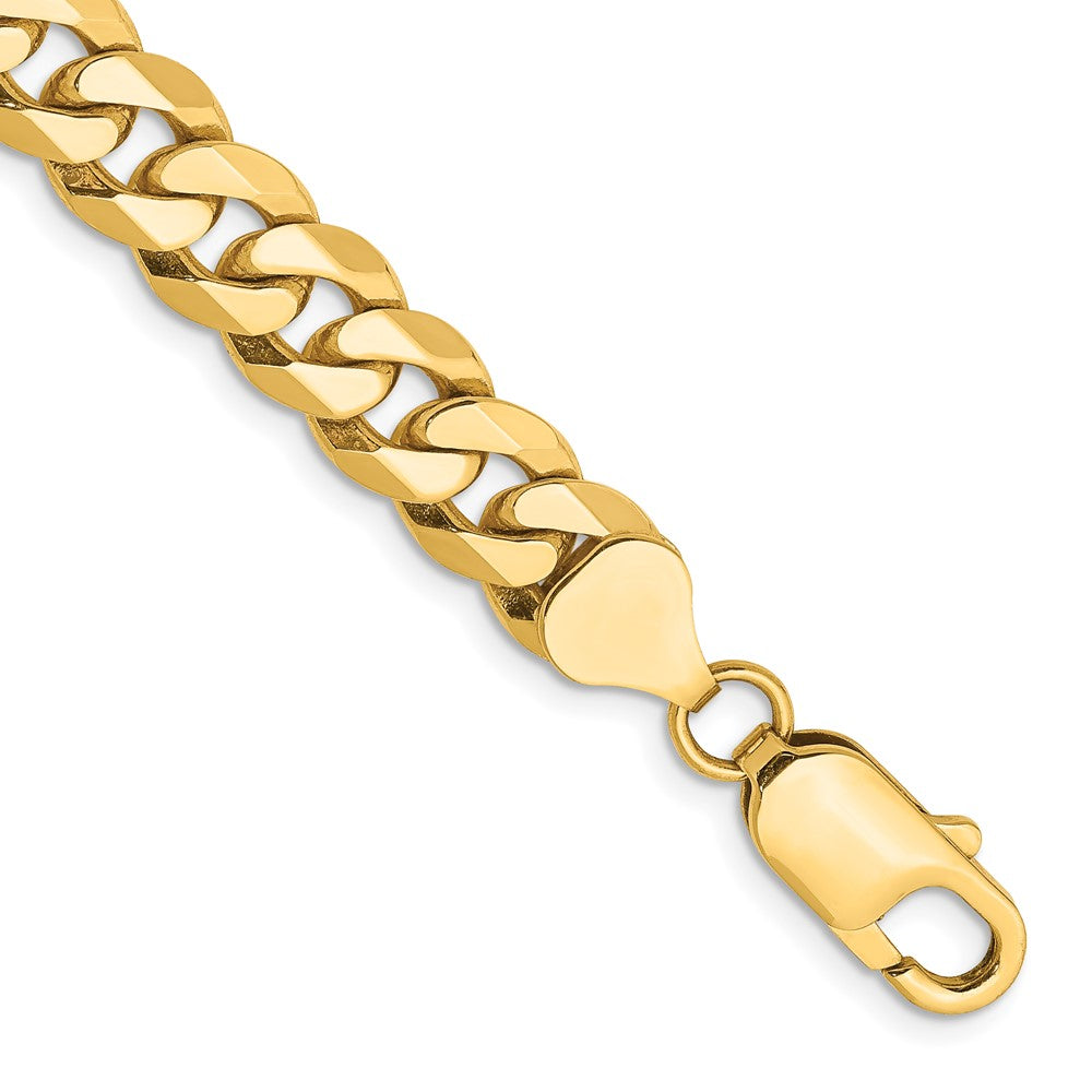 FJC Finejewelers 14 kt Yellow Gold Flat Beveled Curb Chain Bracelet 8.5 Inches x 8 mm