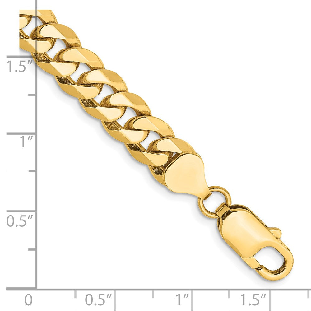 FJC Finejewelers 14 kt Yellow Gold Flat Beveled Curb Chain Bracelet 8.5 Inches x 8 mm