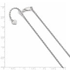 FJC Finejewelers 925 Sterling Silver Adjustable Bright Cut Rope Chain 36 Inches x 1.4 mm