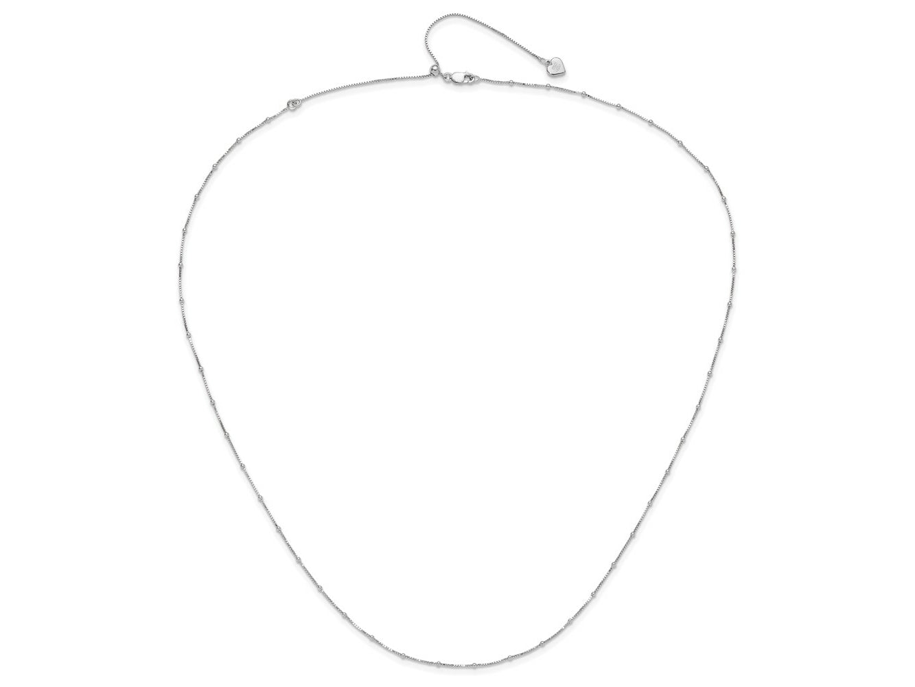 FJC Finejewelers 925 Sterling Silver Adjustable Beaded Bright Cut Box Chain 22 Inches x 1.5 mm