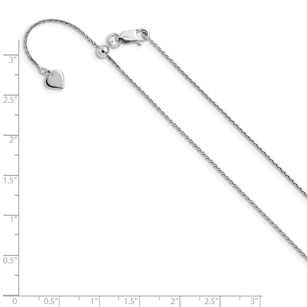 FJC Finejewelers 925 Sterling Silver Adjustable Bright Cut Spiga Chain 22 Inches x 0.95 mm