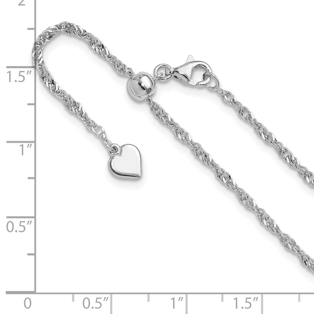 FJC Finejewelers 925 Sterling Silver Adjustable Singapore Chain 22 Inches x 2 mm