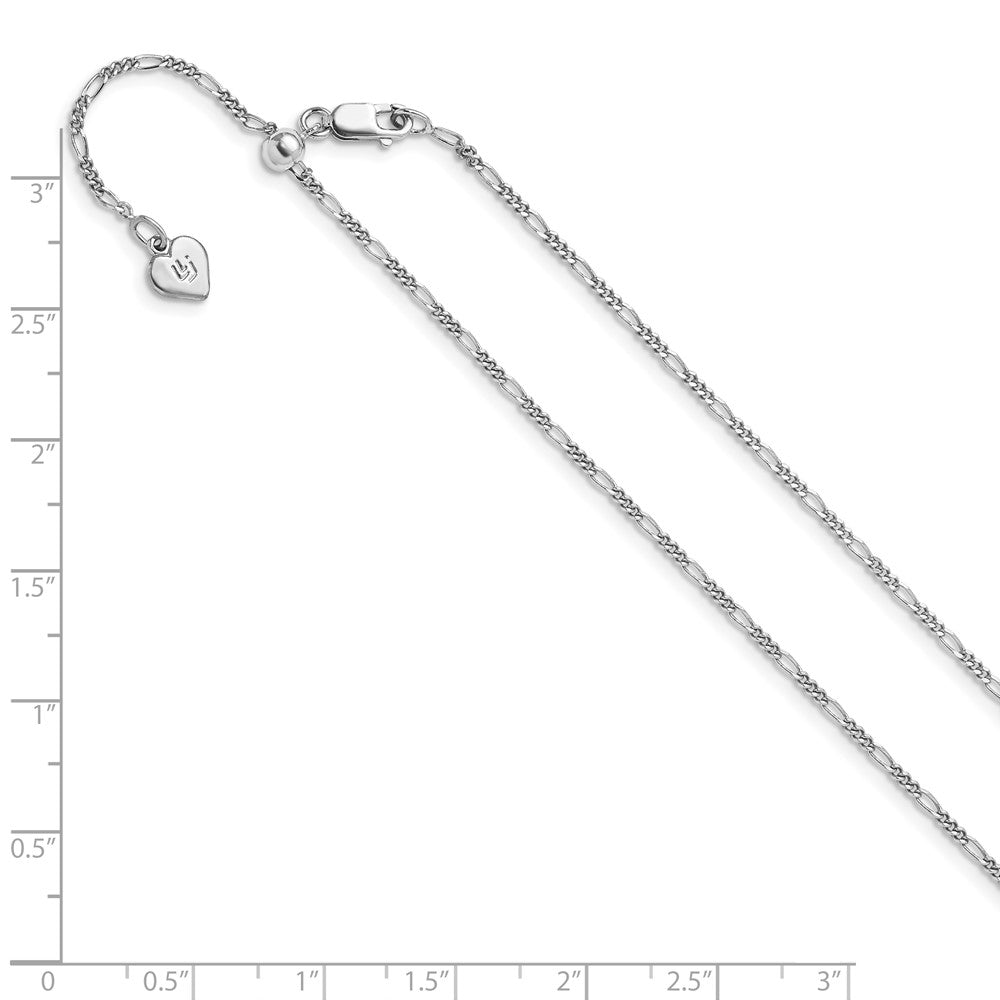 FJC Finejewelers 925 Sterling Silver Adjustable Figaro Chain 30 Inches x 1.55 mm