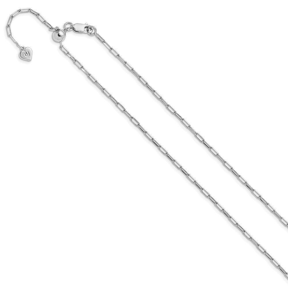 FJC Finejewelers 925 Sterling Silver Open Link Adjustable Paperclip Flat Oval Link Chain 22 Inches x 2 mm