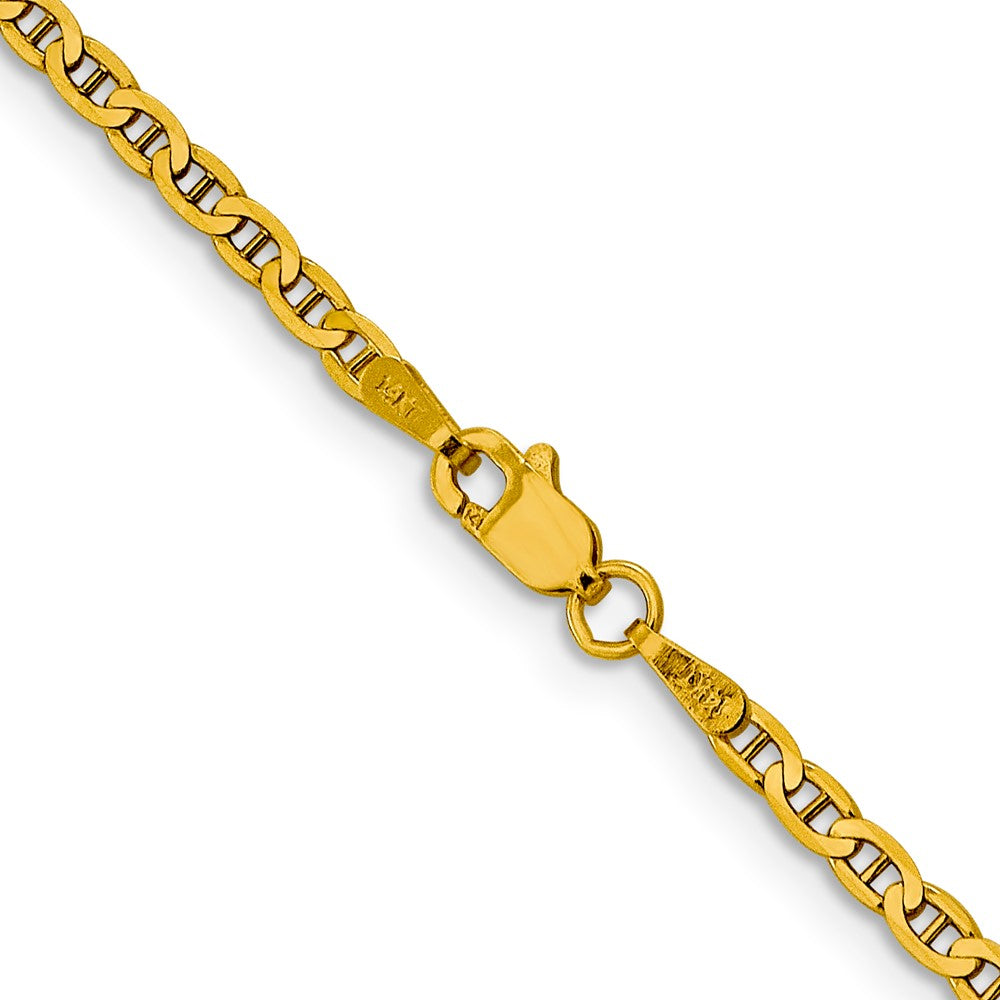 FJC Finejewelers 14 kt Yellow Gold Concave Anchor Chain 22 Inches x 2.4 mm