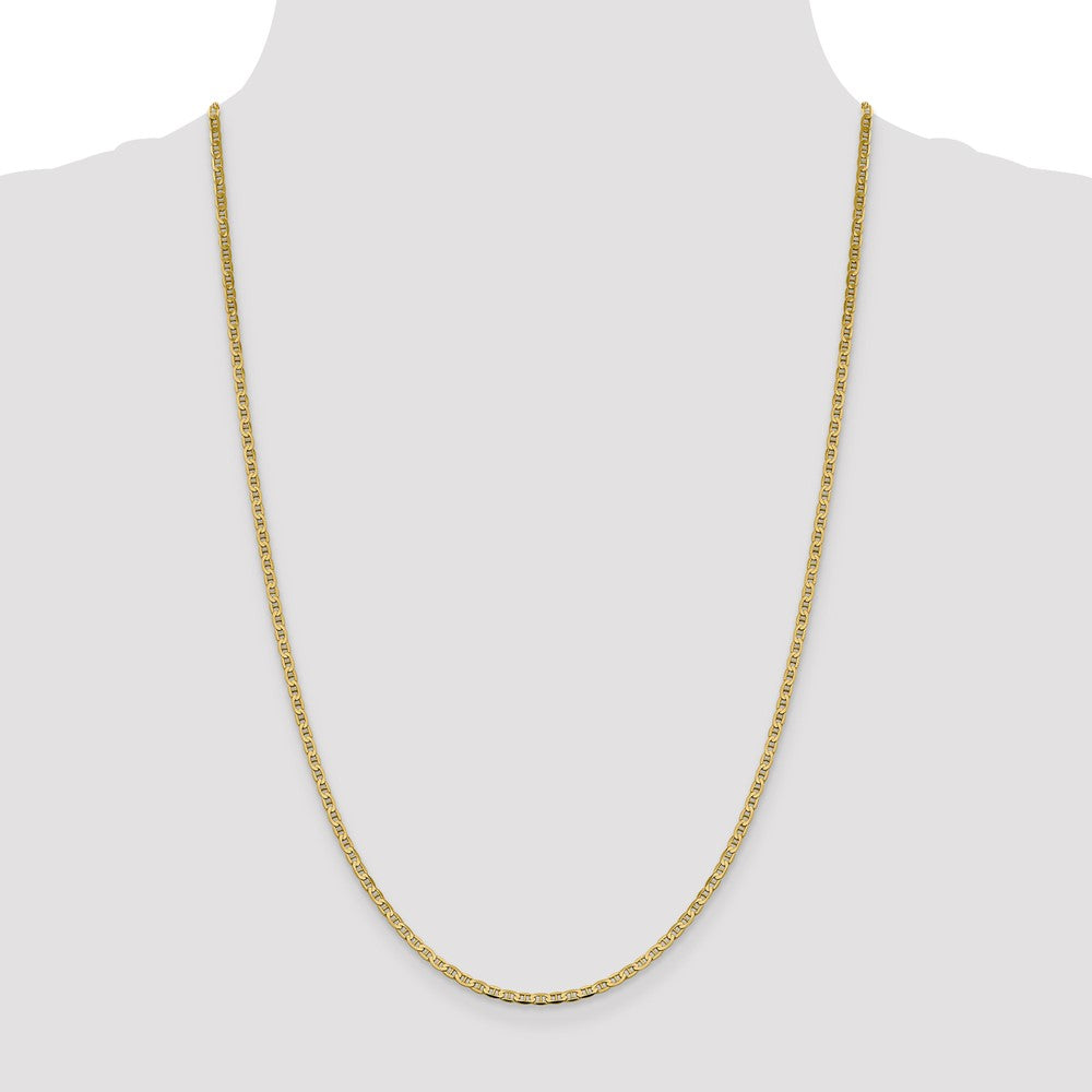 FJC Finejewelers 14 kt Yellow Gold Concave Anchor Chain 22 Inches x 2.4 mm