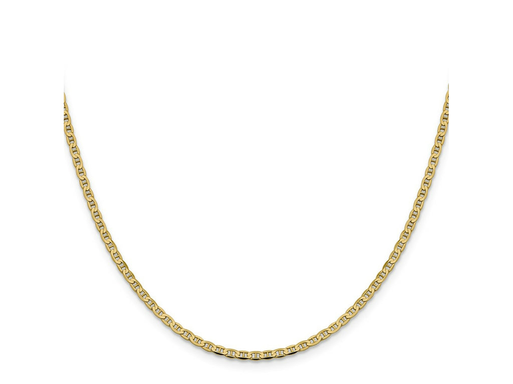 FJC Finejewelers 14 kt Yellow Gold Concave Anchor Chain 22 Inches x 2.4 mm