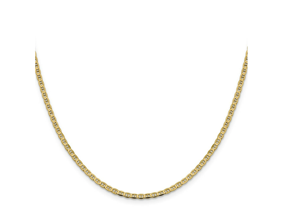 FJC Finejewelers 14 kt Yellow Gold Concave Anchor Chain 22 Inches x 2.4 mm