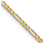 FJC Finejewelers 14 kt Yellow Gold 1.8mm Flat Figaro Chain Anklet 10 Inches x 1 mm